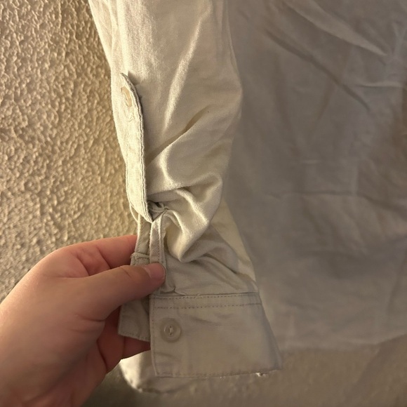 For Cynthia Linen Cotton Women’s Button Down 3/4 Sleeve Size L Boho Indie Tunic - Picture 8 of 15